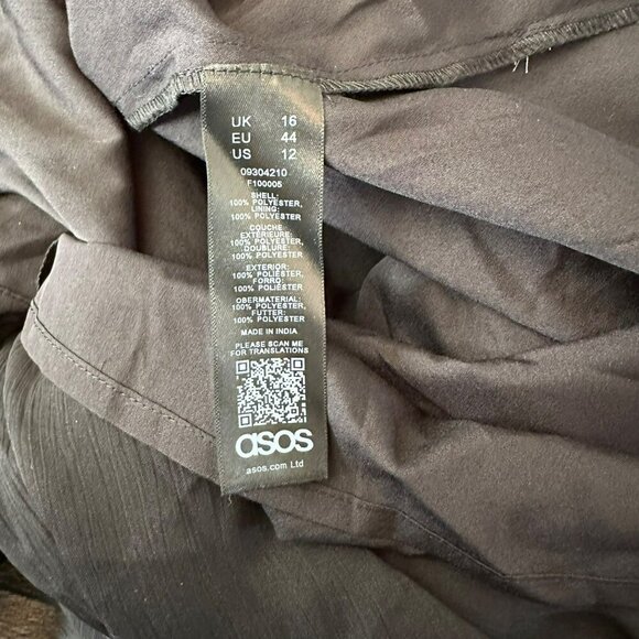 Asos Women's Size 12 Sleeveless Cami Maxi Dress in Black with Back Tie - Picture 8 of 8